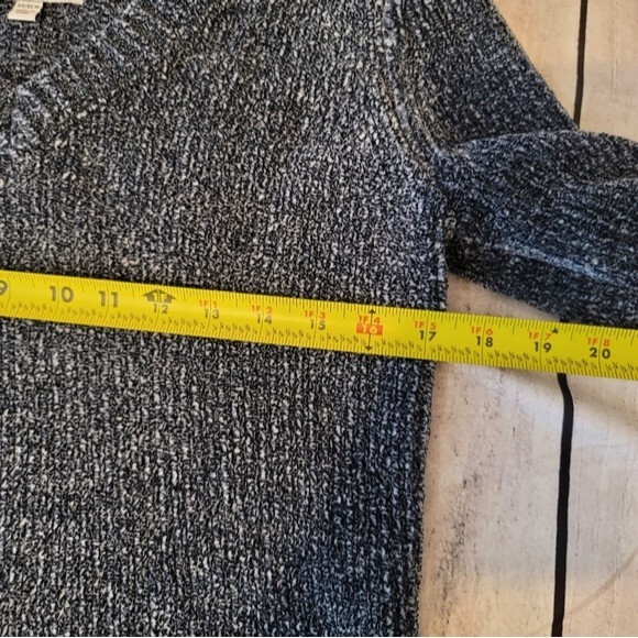 Orvis Chenille Tunic V-Neck Sweater Marled Navy Blue Womens Size XS - Picture 6 of 12